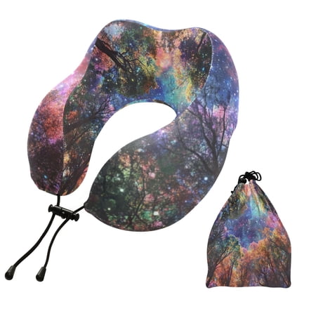 BZSMCE Travel Pillow Cosmic Canopy Pattern 10.5x9.5x6in