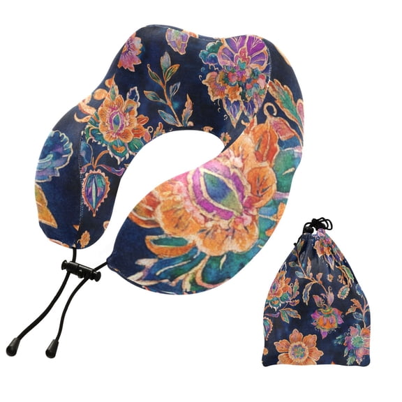 BZSMCE Travel Pillow Soft Blooming Harmony Pattern 10.5x9.5x6in