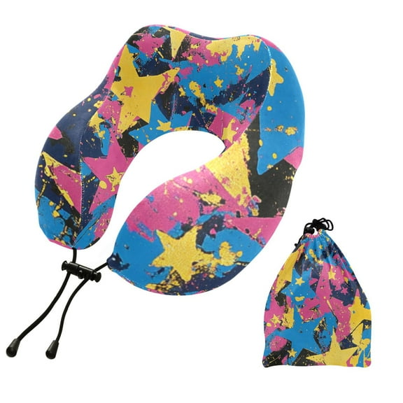 BZSMCE Travel Pillow Starry Kaleidoscope Pattern 10.5x9.5x6in