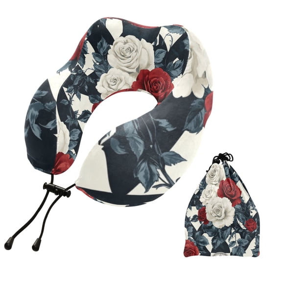 BZSMCE Travel Pillow Timeless Elegance Pattern 10.5x9.5x6in