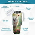 thumbnail image 1 of YAZAOO Tumbler 40oz Insulated Stainless Creative Joyful Pup in A Floral Paradise Pattern Steel Water Bottles, 1 of 9