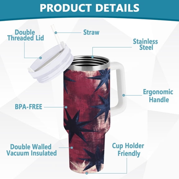 YAZAOO Tumbler 40oz Insulated Stainless Creative Starry Pattern Steel Water Bottles
