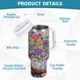 thumbnail image 1 of BZSMCE Tumbler 40oz Insulated Stainless Creative Watercolor Tree Printing Pattern Steel Water Bottles, 1 of 9