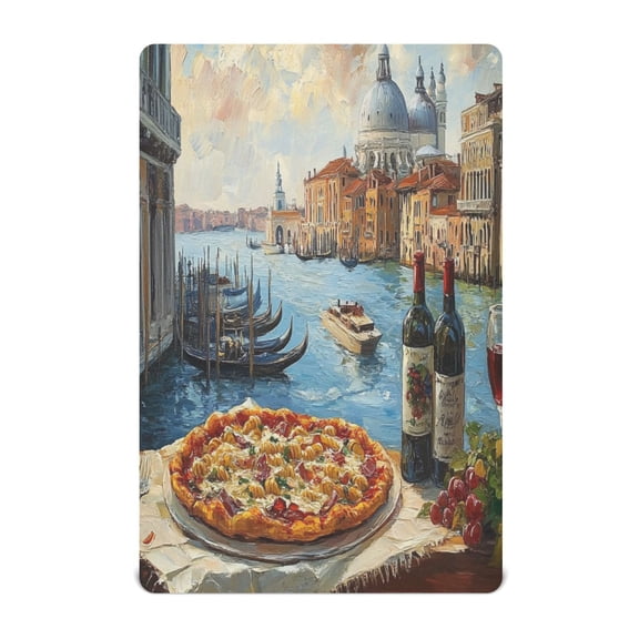 BZSMCE Ultra Soft Fitted Microfiber Crib Sheets for Newborn Baby Boys Girls Pizza and Wine by Canal Design Cute Pattern