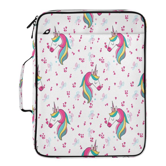BZSMCE Unicorn Bow Pattern Pattern Water-Resistant Filing Folder Binder Organizer Keeper 1.2 Inch 3-Ring 7-Pocket Expanding File