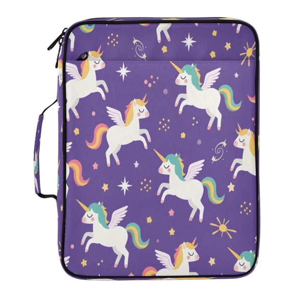 BZSMCE Unicorn Pattern Pattern Water-Resistant Filing Folder Binder Organizer Keeper 1.2 Inch 3-Ring 7-Pocket Expanding File