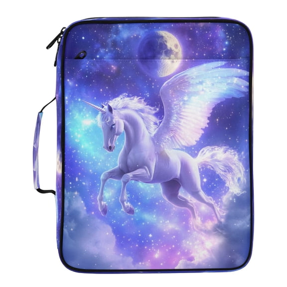 BZSMCE Unicorn Pattern Water-Resistant Filing Folder Binder Organizer Keeper 1.2 Inch 3-Ring 7-Pocket Expanding File