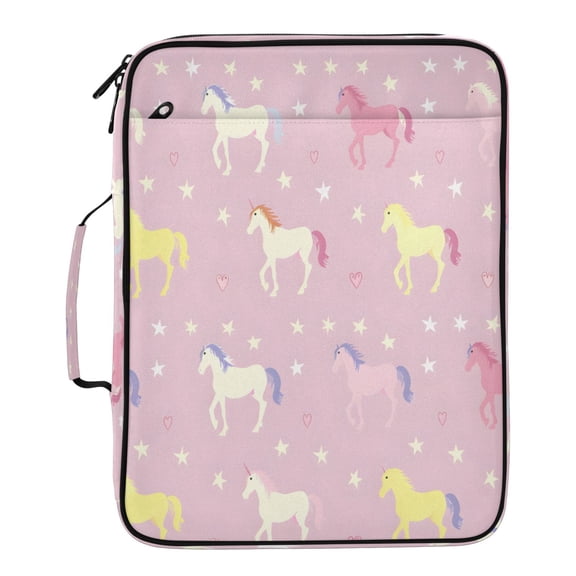BZSMCE Unicorn Star Pattern Pattern Water-Resistant Filing Folder Binder Organizer Keeper 1.2 Inch 3-Ring 7-Pocket Expanding File