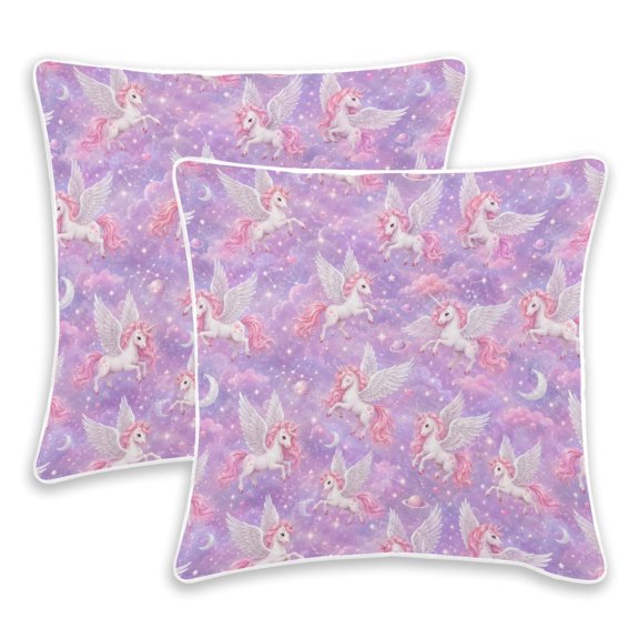 BZSMCE Unicorn Throw Pillow Covers Set of 2 Decorative Pillow Cases Covers for Sofa Bed Living Room