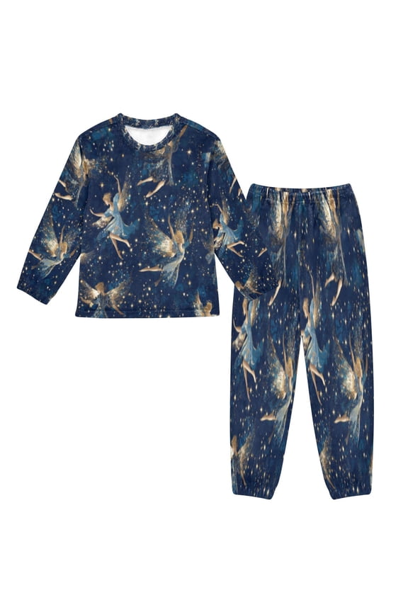Unisex Fluffy Pajama Set Celestial Fairy Whirl Printed
