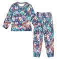 thumbnail image 1 of BZSMCE Unisex Fluffy Pajama Set Floral Fantasy Mosaic Printed, 1 of 8