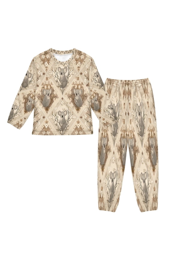 Unisex Fluffy Pajama Set Cozy Cuddlers Printed