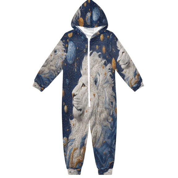 BZSMCE Unisex One-piece Pajama Cotton Sleepwear Cosmic King Printed