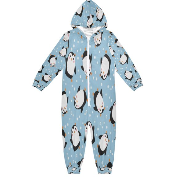 BZSMCE Unisex One-piece Pajama Cotton Sleepwear Cute Penguin Cartoon Printed