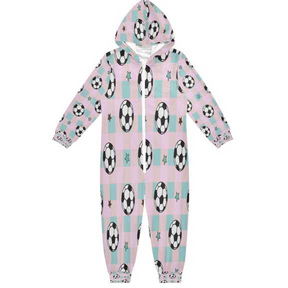 BZSMCE Unisex One-piece Pajama Cotton Sleepwear Football Stars Printed