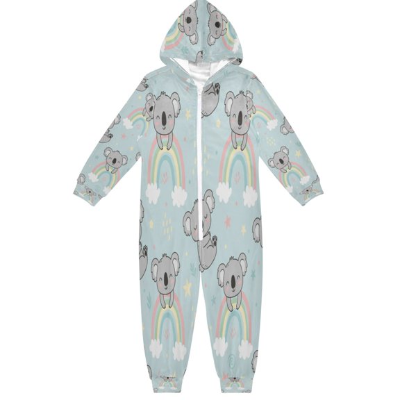 BZSMCE Unisex One-piece Pajama Cotton Sleepwear Hand Drawn Cute Koala Printed