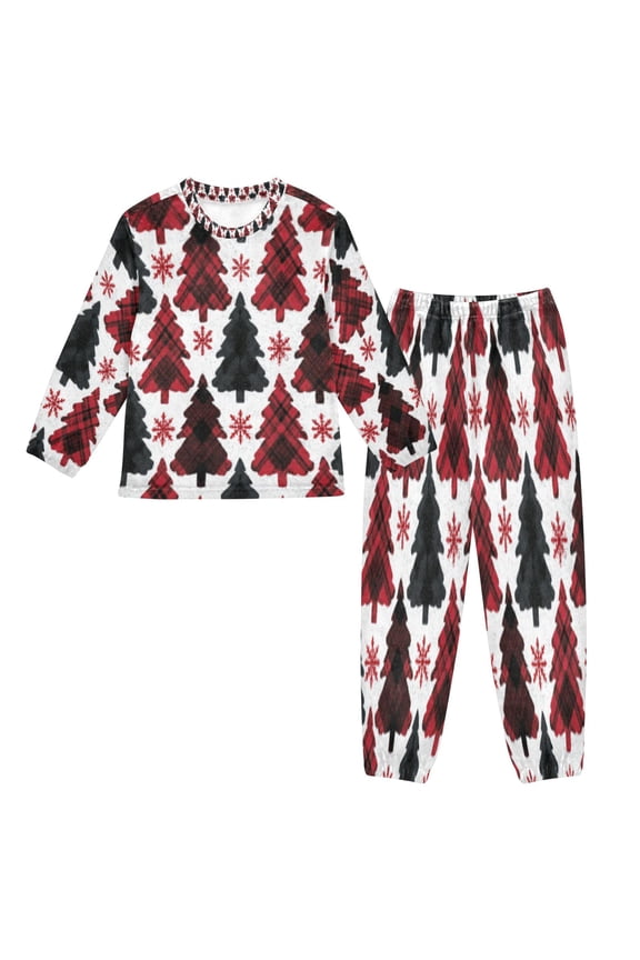 Unisex Fluffy Pajama Set Snowflake Fusion Printed