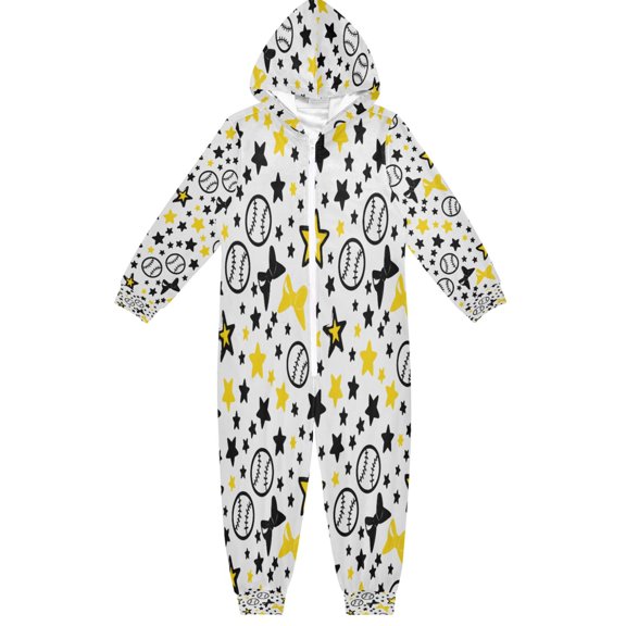 BZSMCE Unisex One-piece Pajama Cotton Sleepwear Star Bow Pattern Printed