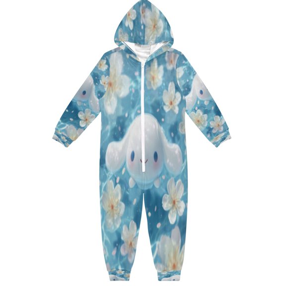 BZSMCE Unisex One-piece Pajama Cotton Sleepwear Sunlit Floral Pool Companion Printed