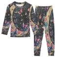 thumbnail image 1 of BZSMCE Unisex Pajama Set Snug-Fit Cotton Sleepwear Celestial Butterflies and Roses Printed, 1 of 7