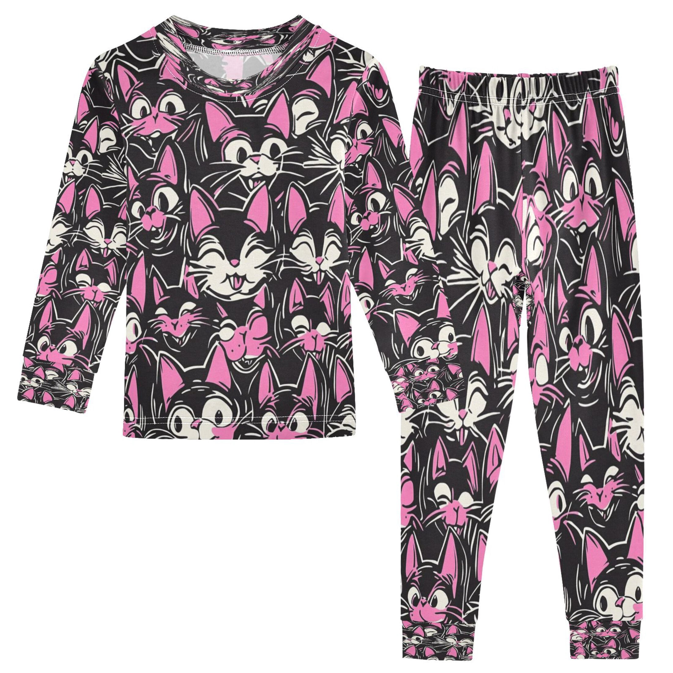 BZSMCE Unisex Pajama Set Snug-Fit Cotton Sleepwear Delicate Blossom ...