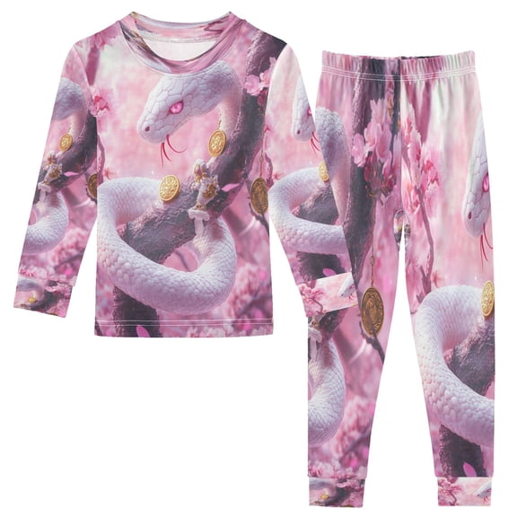 BZSMCE Unisex Pajama Set Snug-Fit Cotton Sleepwear Elegance Of The Serpent Printed