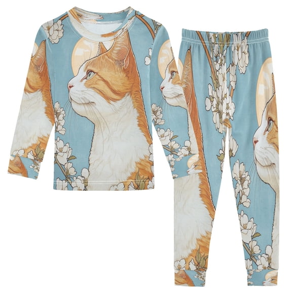 BZSMCE Unisex Pajama Set Snug-Fit Cotton Sleepwear Ethereal Gaze Printed