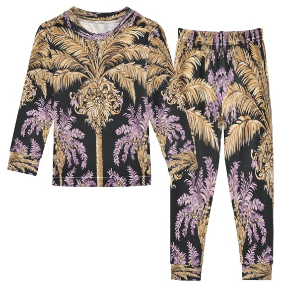 BZSMCE Unisex Pajama Set Snug-Fit Cotton Sleepwear Exotic Floral Splendor Printed