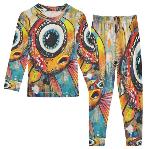 BZSMCE Unisex Pajama Set Snug-Fit Cotton Sleepwear Eyed Wonder Printed