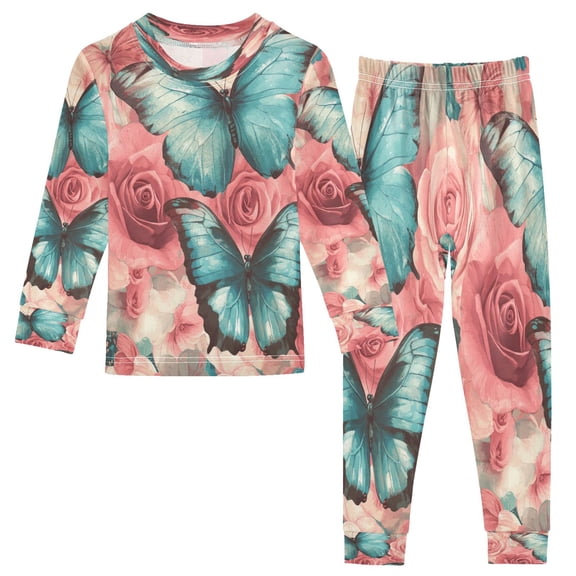 BZSMCE Unisex Pajama Set Snug-Fit Cotton Sleepwear Garden Whispers Printed