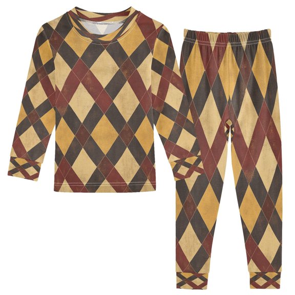 BZSMCE Unisex Pajama Set Snug-Fit Cotton Sleepwear Geometric Richness Printed