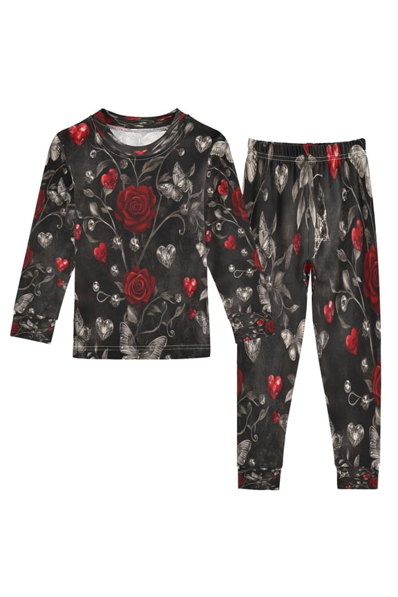 Unisex Pajama Set Snug-Fit Cotton Sleepwear Gothic Romance Printed