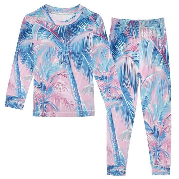 BZSMCE Unisex Pajama Set Snug-Fit Cotton Sleepwear Island Glow Printed