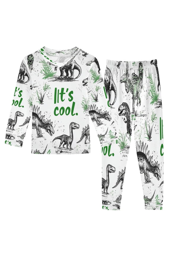 Unisex Pajama Set Snug-Fit Cotton Sleepwear Jurassic Vibe Printed