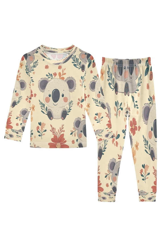Unisex Pajama Set Snug-Fit Cotton Sleepwear Koala Cuddles Printed