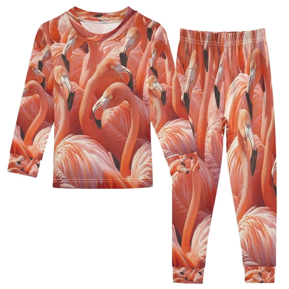 BZSMCE Unisex Pajama Set Snug-Fit Cotton Sleepwear Pink Elegance Printed