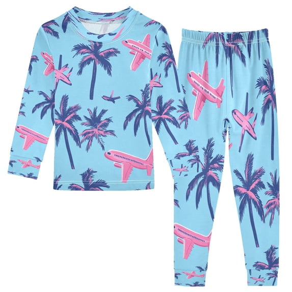 BZSMCE Unisex Pajama Set Snug-Fit Cotton Sleepwear Skies with Planes ...