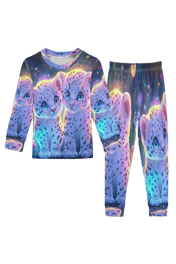 Unisex Pajama Set Snug-Fit Cotton Sleepwear Sparkling Cuddle Buddies Printed
