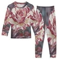 thumbnail image 1 of BZSMCE Unisex Pajama Set Snug-Fit Cotton Sleepwear Velvety Rose with Frost Printed, 1 of 7