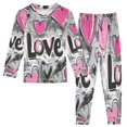 thumbnail image 1 of BZSMCE Unisex Pajama Set Snug-Fit Cotton Sleepwear Whimsical Love Garden Printed, 1 of 7