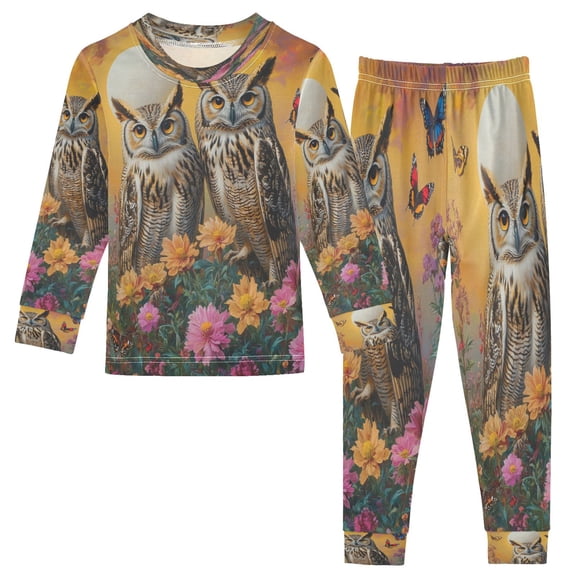 BZSMCE Unisex Pajama Set Snug-Fit Cotton Sleepwear Whimsical Watchers Printed