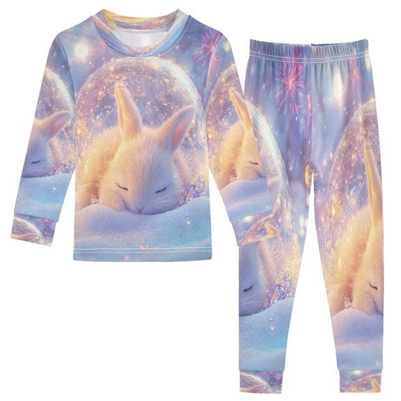 BZSMCE Unisex Pajama Set Snug-Fit Cotton Sleepwear Winter Sanctuary Printed