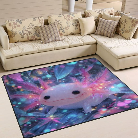 BZSMCE Vintage Area Rugs Axolotl in Sparkle Creative Area For Home