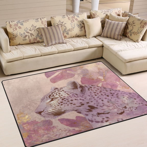 BZSMCE Vintage Area Rugs Blush Leopard Reverie Creative Area For Home