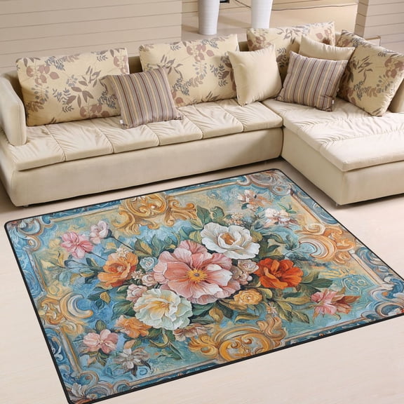 BZSMCE Vintage Area Rugs Bohemia Seamlee Painting Creative Area For Home