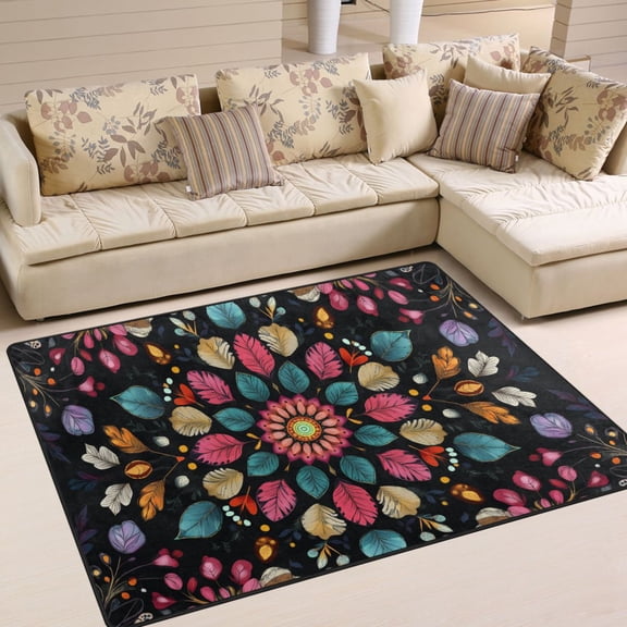 BZSMCE Vintage Area Rugs Botany Pattern Creative Area For Home