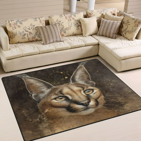 BZSMCE Vintage Area Rugs Caracal’s Art Gaze Creative Area For Home