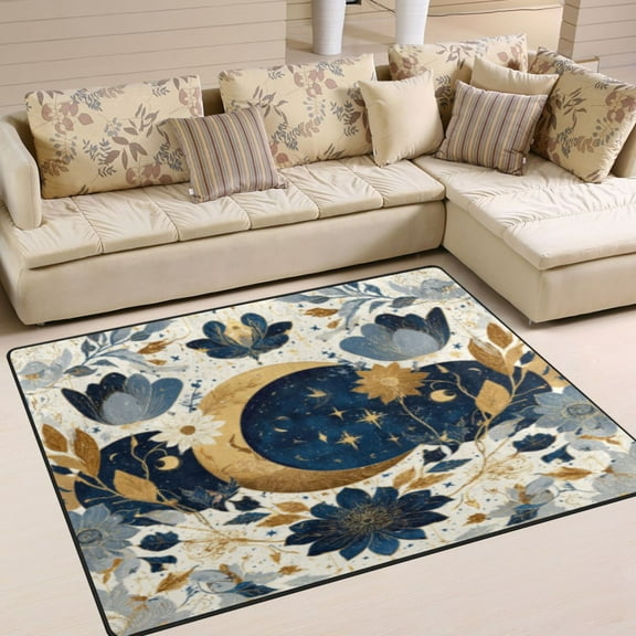 BZSMCE Vintage Area Rugs Celestial Petal Spell Creative Area For Home