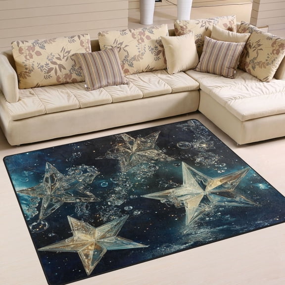 BZSMCE Vintage Area Rugs Crystal Star Pattern Creative Area For Home