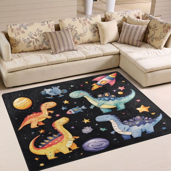 BZSMCE Vintage Area Rugs Cute Dinosaur Creative Area For Home